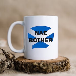 Scottish Flag Slang Nae Bother Speech Bubble gift - printed mug - Saltire - St Andrews Cross