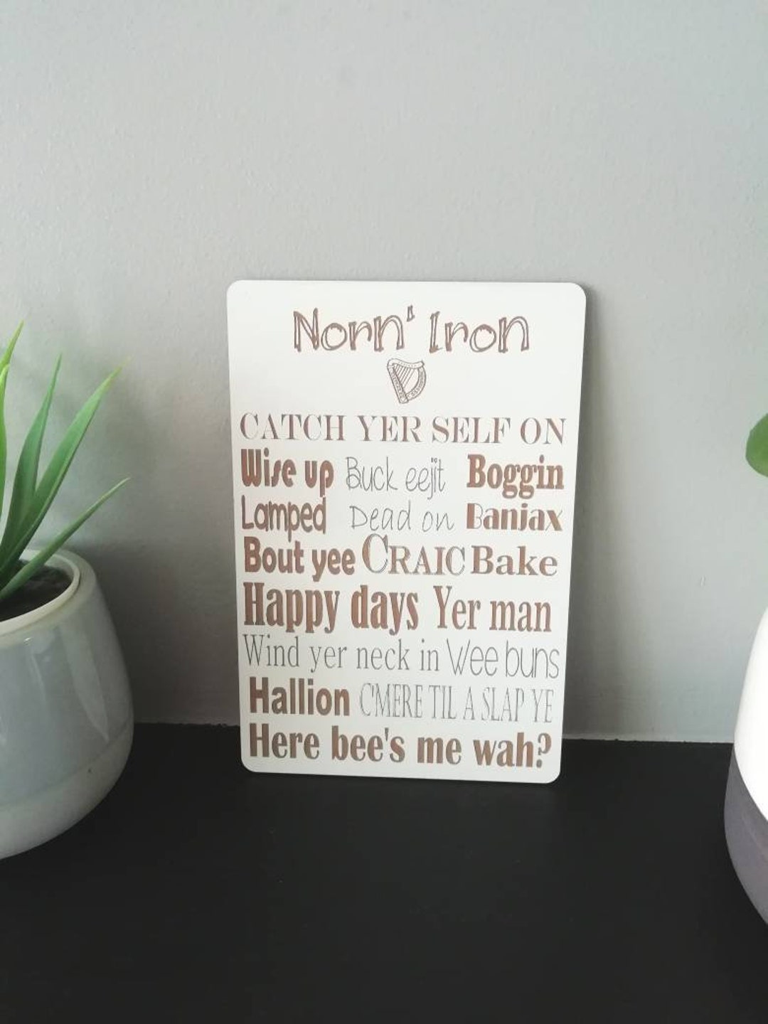 Norn Iron Slang Northern Ireland Laser Engraved Plaque Etsy UK