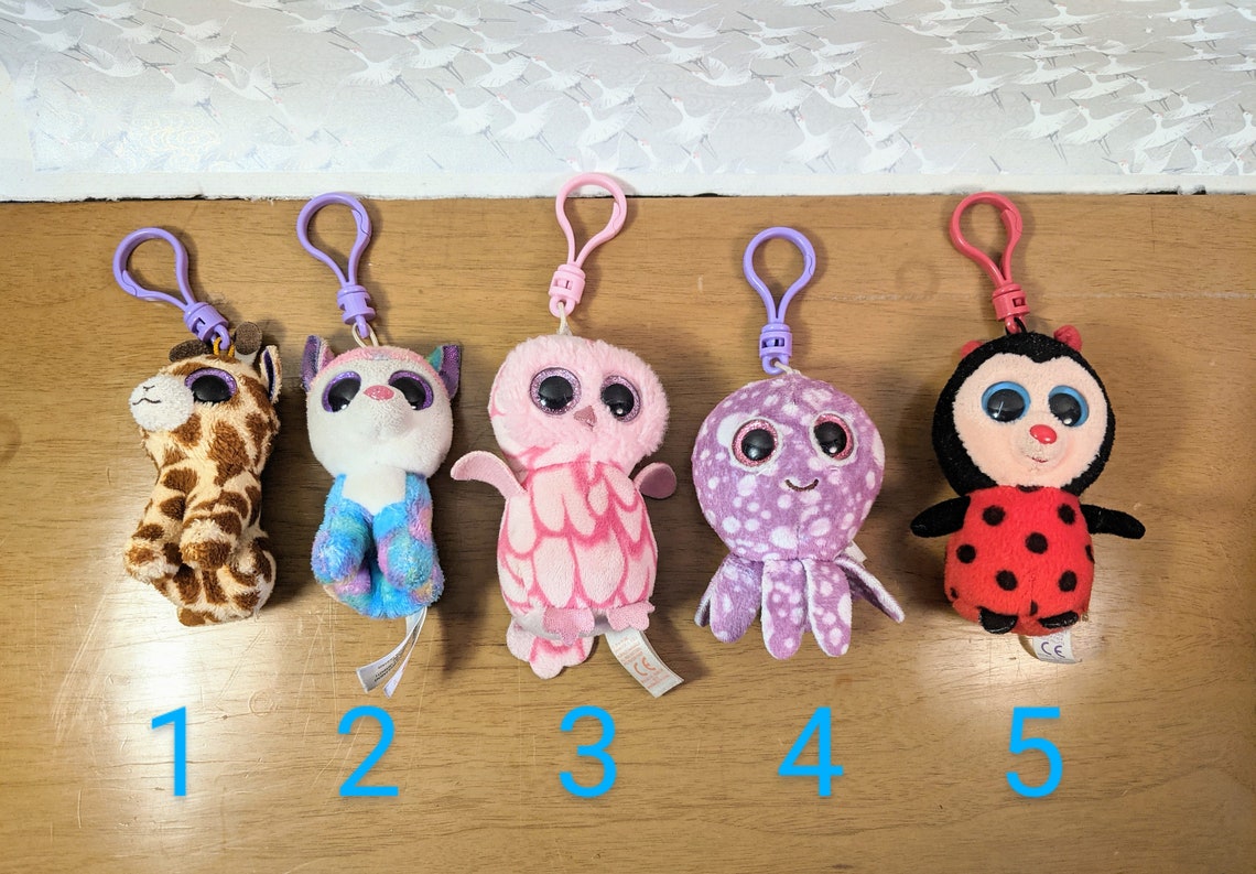 TY Beanie Baby Keychains/Stuffed Animal Keychains/Animal Etsy