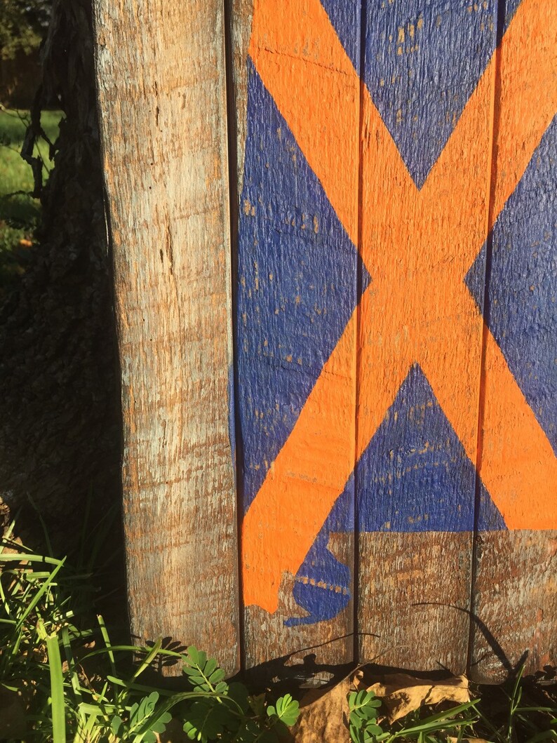 Reclaimed Wood Alabama State Flag Wall Art Auburn Colors Etsy