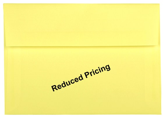 Canary Yellow Pastel 25 Pack A7 Envelopes for 5 X 7 Invitations Announcements Communions Confirmations Showers from The Envelope Gallery