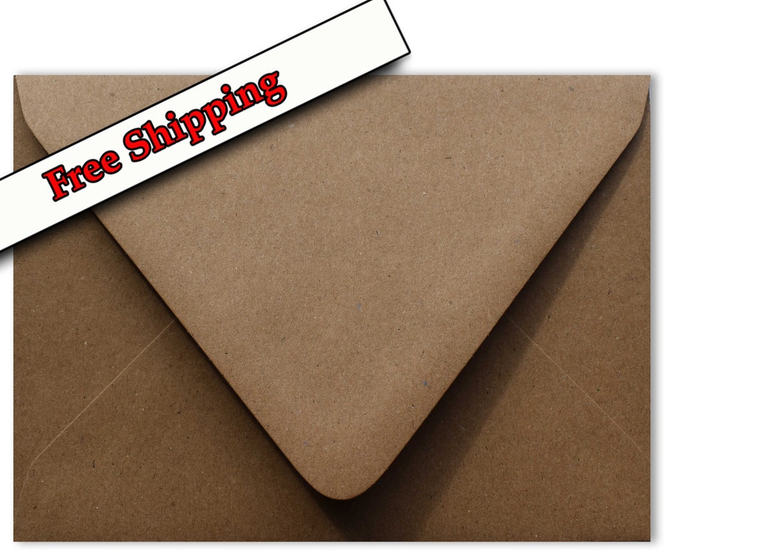100 Pack A7 Brown Envelopes for 5x7 Cards, Self-Adhesive Flap for Mailing