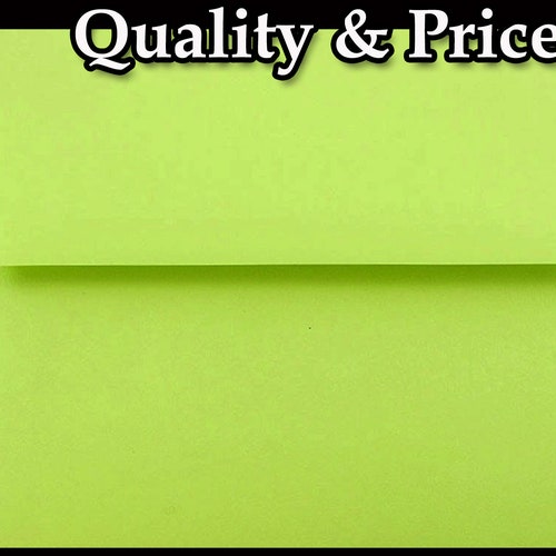 Lime Green 100 Boxed Envelopes offers for Invitations Announcements Response Greeting Cards Enclosures Showers Weddings Communions A1 A2 A6 A7