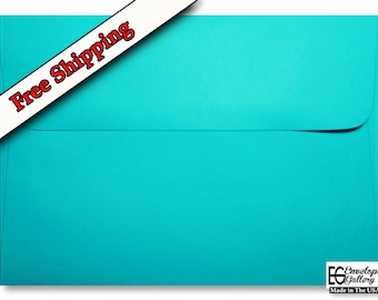 Teal / Aqua A7 Envelopes 5.25 x 7.25 for 5 x 7 Invitations Cards Announcements Weddings Shower Communion Astrobrights Terrestrial Teal