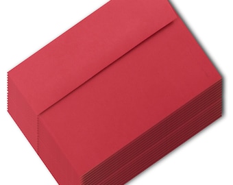 Holiday Red 50 - 70lb Envelopes for Greeting Cards Enclosures Invitations Showers Weddings Christmas, Response Announcements A7 A6 A2 A1