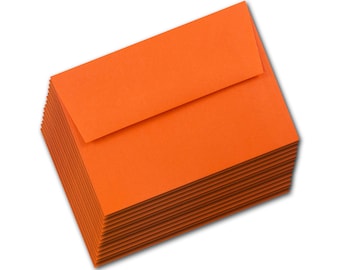 Pumpkin Orange A7 (5-1/4 x 7-1/4) Pack 70LB Envelopes for 5" x 7" Invitations Greeting Cards Announcement Wedding Photo Crafts Gift Shower