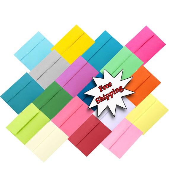 Multi Color Assortment A6 4-3/4 X 6-1/2 Envelopes for 4-1/2 X 6-1