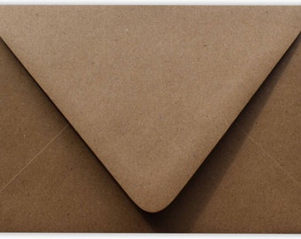 Kraft Grocery Bag Brown Contour Euro Flap 80lb A2 Envelopes 4-3/8 x 5-3/4 for 4-1/8 x 5-1/2  for Invitations Announcements Weddings Showers