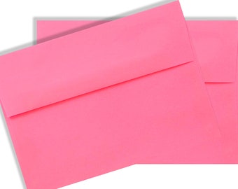 Hot Pink A2 70lb Envelopes 4-3/8 x 5-3/4 for 4-1/8 x 5-1/2 Invitation Announcement Wedding Shower Communion Enclosure Response Card