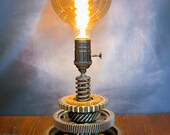Industrial Gear Light, Edison Bulb, Global Bulb, Vintage Industrial, Vintage Light, Mechanical Light