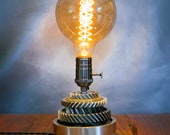 Industrial Gear Light, Edison Bulb, Global Bulb, Vintage Industrial, Vintage Light, Mechanical Light
