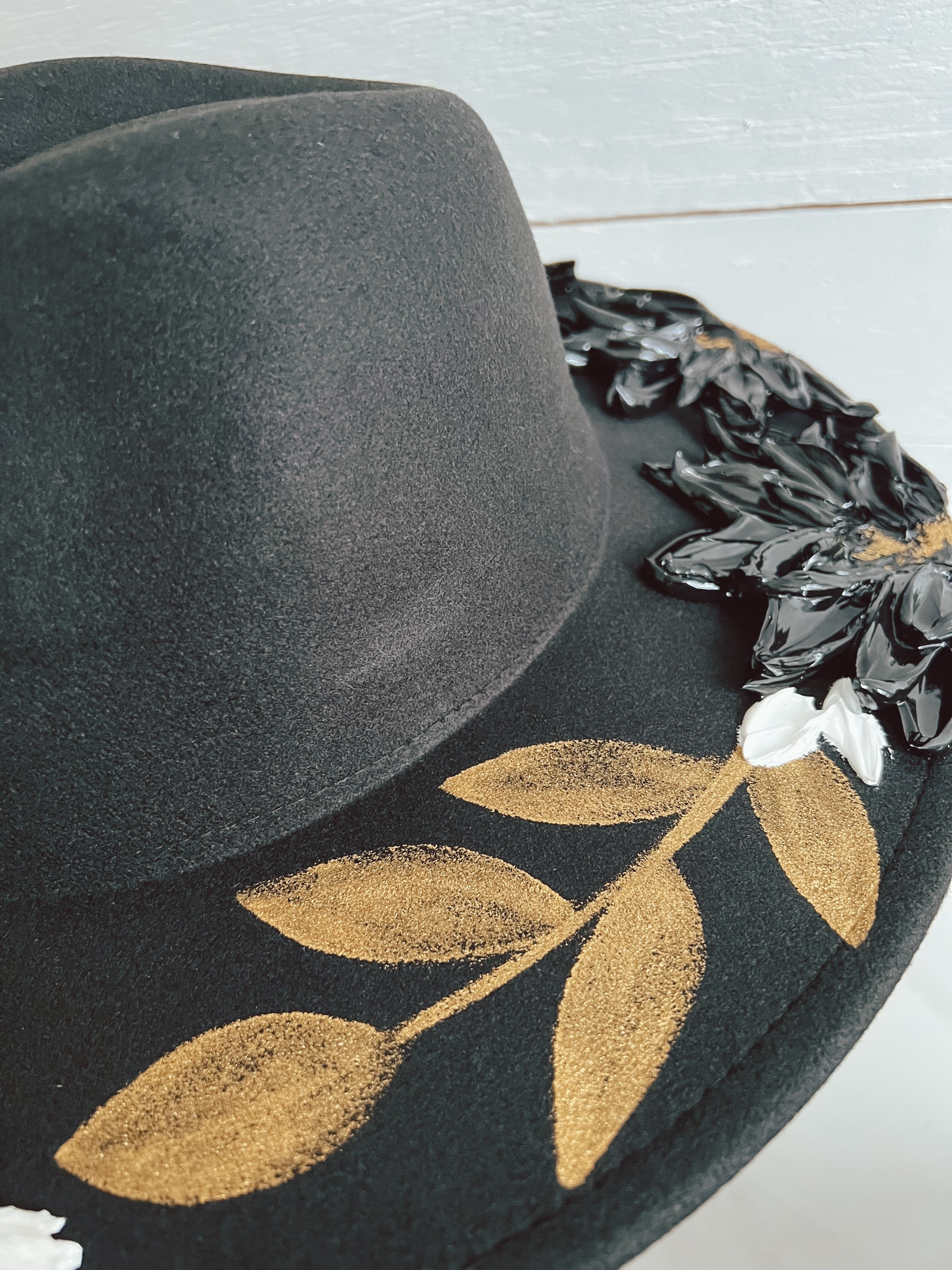 Desert Thick Paint Hat - Eye Rancher Hat - Flowers Boho Hat 