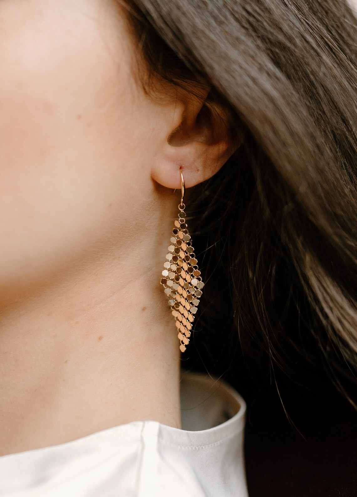 Statement Earrings Gold Dangle Earrings Sparkly Gold Etsy Hong Kong