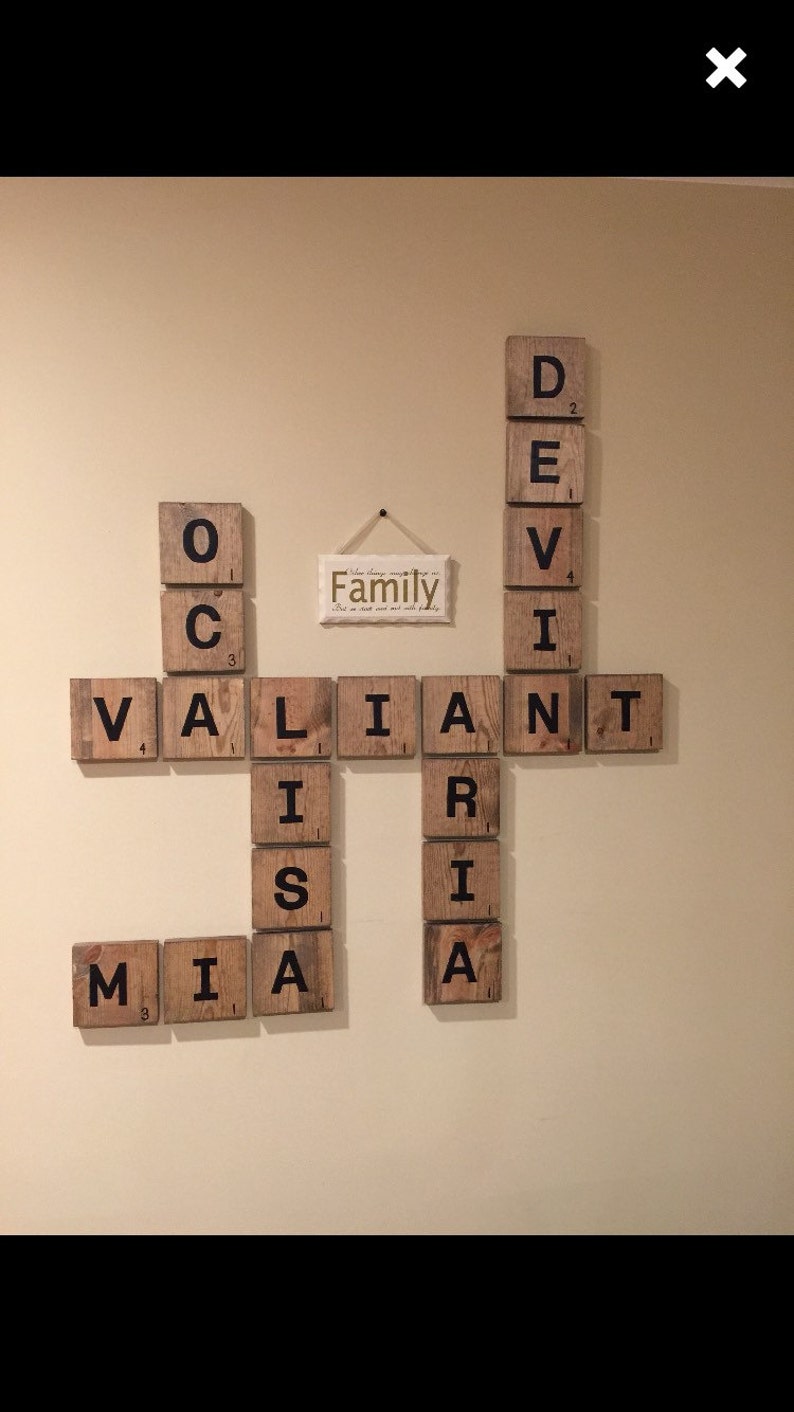 Scrabble Tiles Wall Artdecorative Scrabble Lettersscrabble Etsy