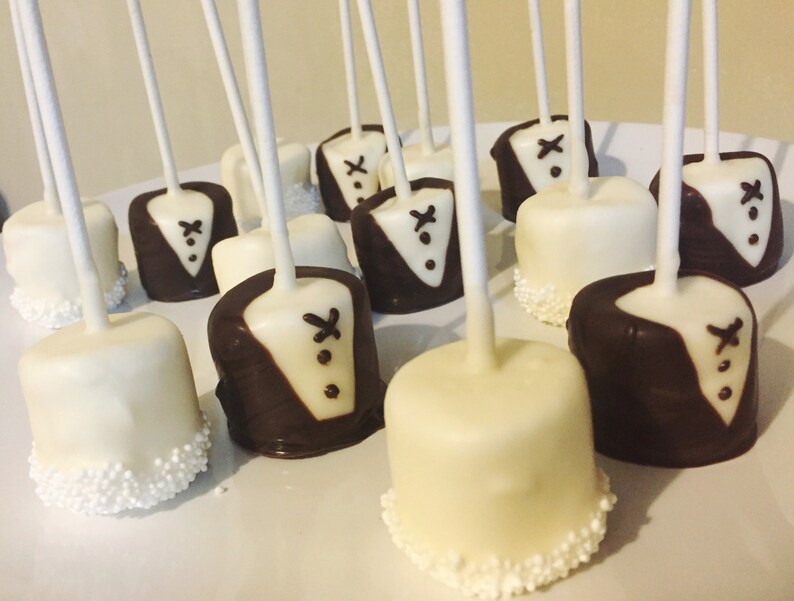 Bride and Groom Marshmallow Pops Etsy