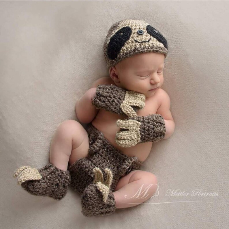 Baby Sloth Outfit Baby Sloth Costume Sloth Hat Sloth Etsy