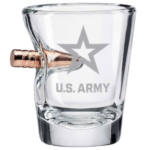 BenShot U.S. Army Glasses - 2oz Shot Glass, 11oz Rocks Glass, 16oz Pint Glass