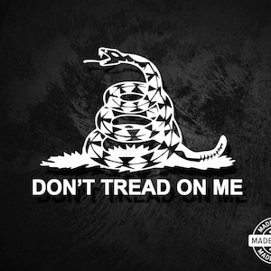Don't Tread On Me Decal, Vinyl Die Cut Sticker