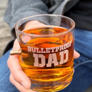 BenShot "BULLETPROOF DAD" Whiskey Bourbon Rocks Glass - 11oz