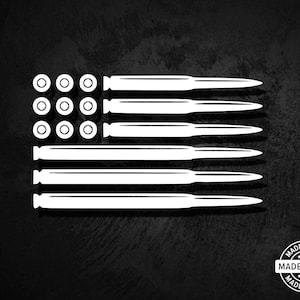 Bullet Ammo American Flag Vinyl Die Cut Window Decal