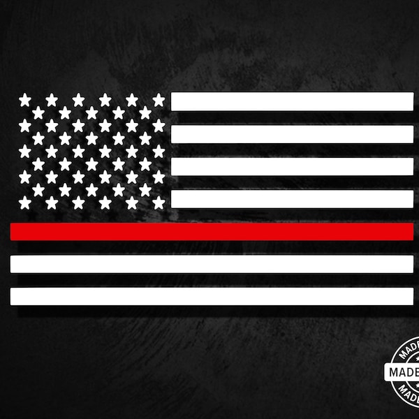 Thin Red Line Flag USA Vinyl Die Cut Decal