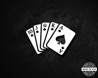 Royal Flush Decal, Vinyl Die Cut Sticker