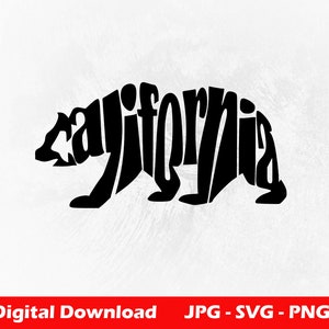California Bear Letters Design - PNG, SVG, JPG Digital Download / California, Ca Bear, Ca State Decal Design, Vector