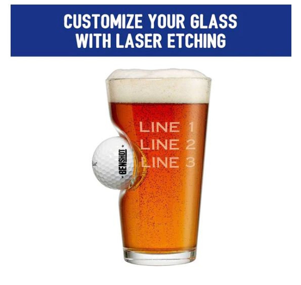 Benshot Golf Ball Pint Glass 16oz Etsy