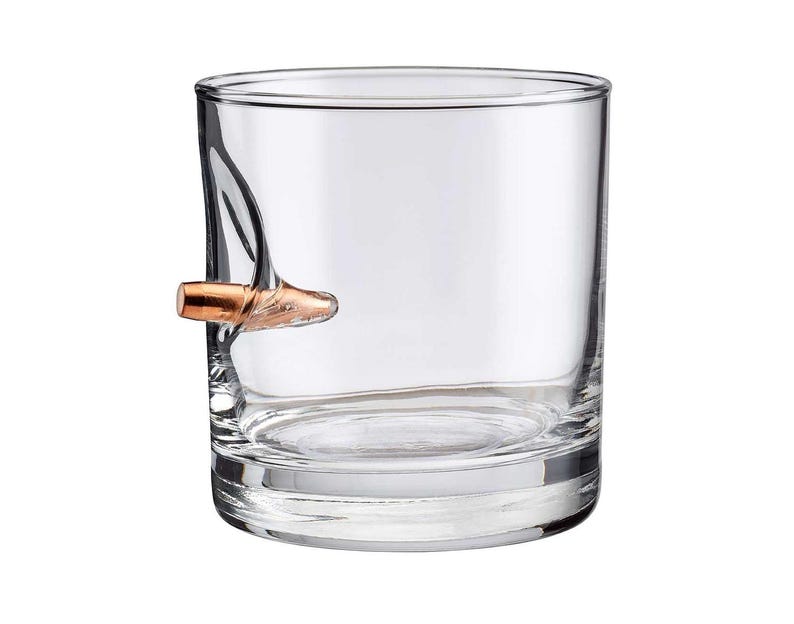 Vaso de whisky a prueba de balas de 11 oz, calibre .308, .45 ACP, redondo expandido ACP .308