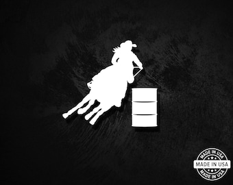 Barrel Racer Decal, Vinyl Die Cut Sticker