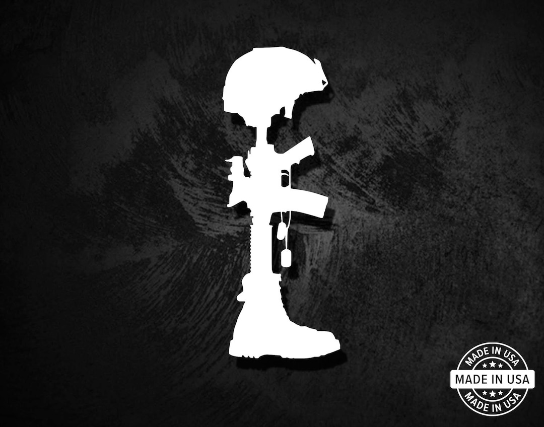 Fallen Soldier Decal - Helmet, Rifle, Boots, Dog Tags Vinyl Die Cut ...