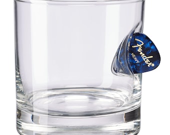 Guitar Pick Whiskey Rocks Glass 11oz