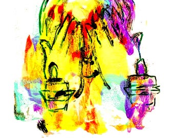 Bright Jewish Shabbat Print, Religious Home Decor