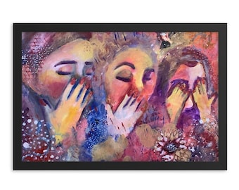 Pintura de acendimento de velas de Shabat: decoração judaica para casa, arte emoldurada