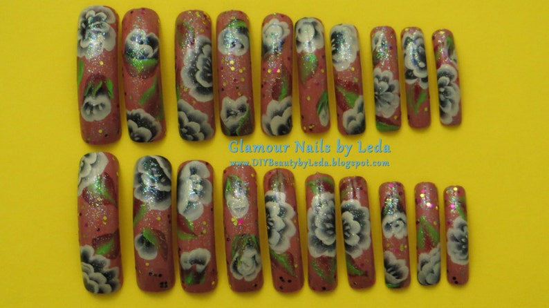 20 Full Well Extra Long Square Nails Autumn Sparkle One Stroke Etsy 20 Full Well Extra Long Square Nails Autumn Sparkle One Stroke Etsy