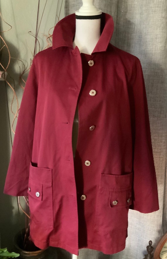 Maroon Misty Harbor Vintage Rain Coat