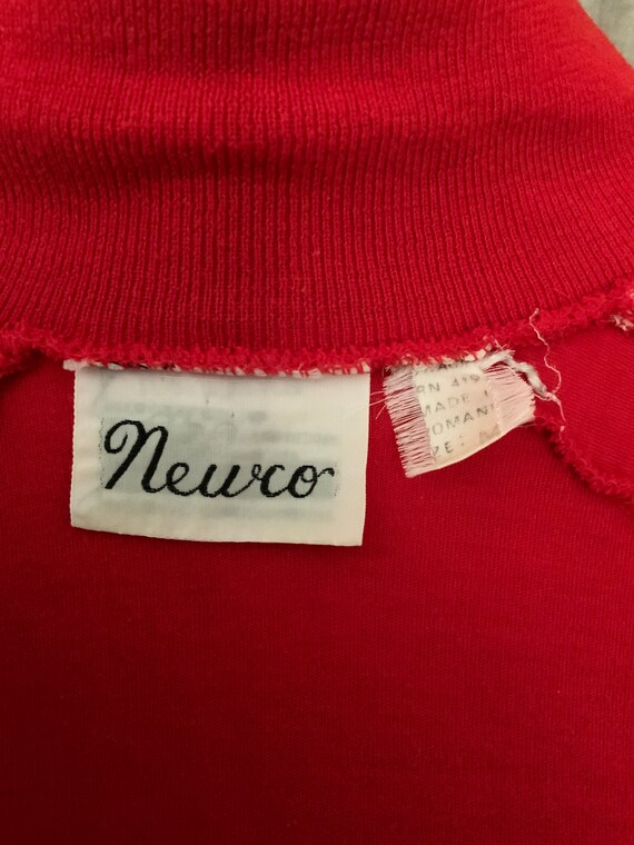 Vintage 1970s/ 80s Newco red athletic zip up jack… - image 8