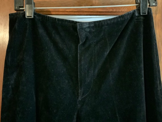 Vintage Black Velvet Bell Bottom Pants, Size Small - image 7