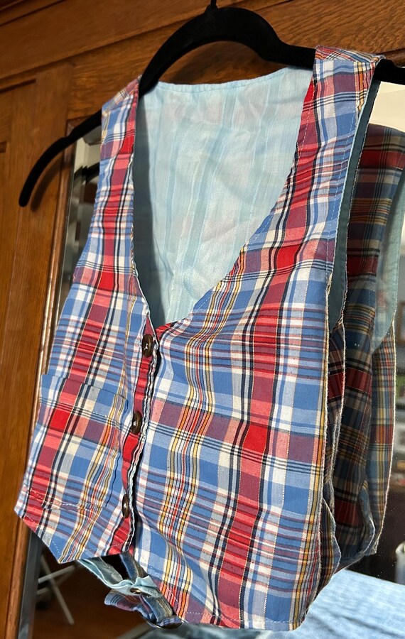 1970s Handmade Cowgirl Plaid Skirt and Reversible… - image 5