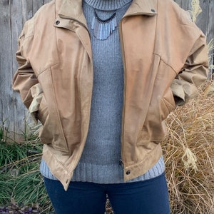 1990s Winlit Leather Bomber Jacket, Size M