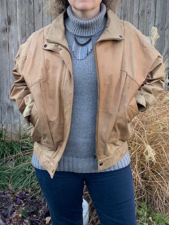 1990s Winlit Leather Bomber Jacket, Size M - Etsy