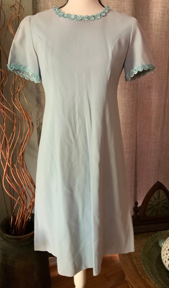 1960s Light Blue Dress with Sequins