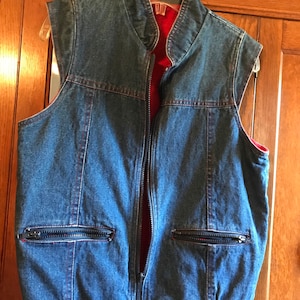 Casual Club 1990s Denim Reversible Sleeveless Jacket