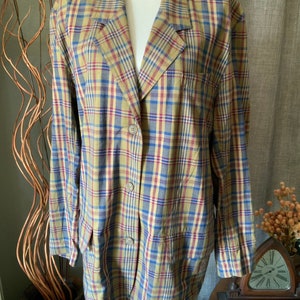 Vintage Lizsport geruite blazer en shorts (maat 14/16) 100% katoen