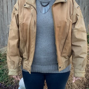 1990s Winlit Leather Bomber Jacket, Size M image 3