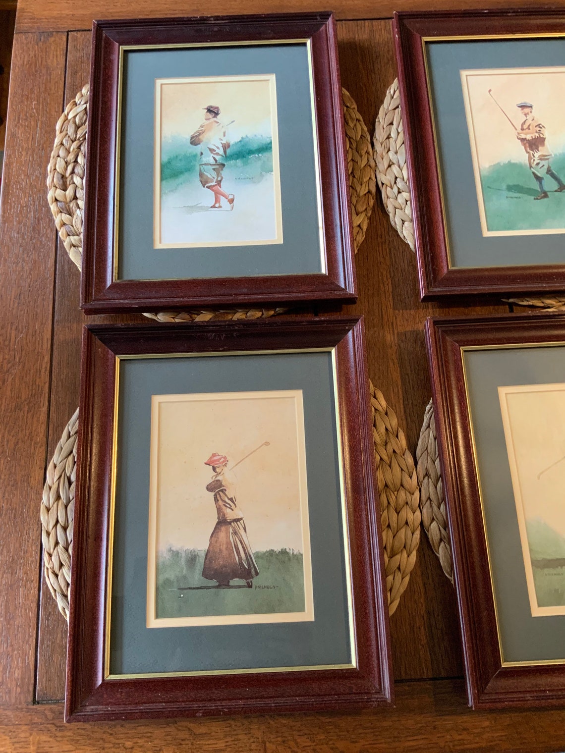 4 D. Nichols Vintage Framed Golf Watercolor Prints Etsy