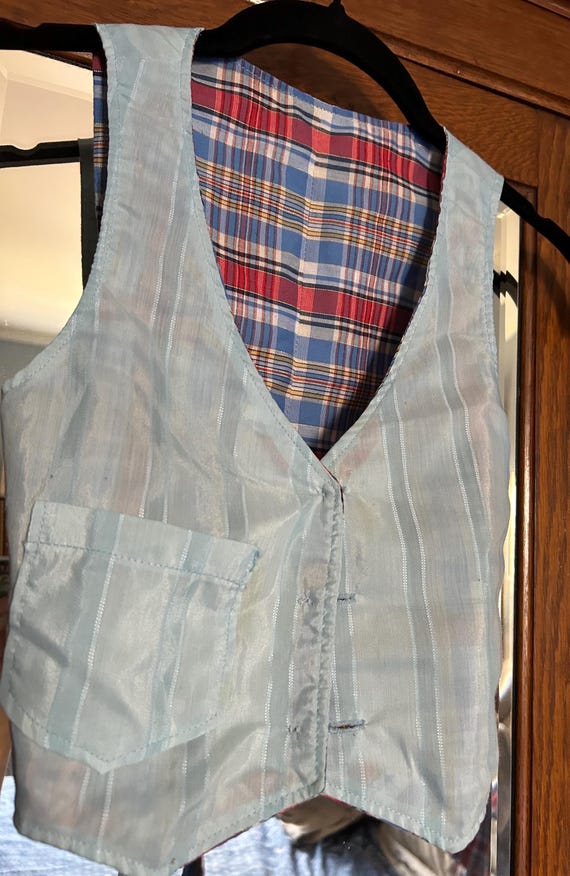 1970s Handmade Cowgirl Plaid Skirt and Reversible… - image 8