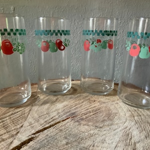 Set of 4 vintage Libbey “Farm Fresh” “Homemade” Tumblers/ Highball Glasses, 16 oz.