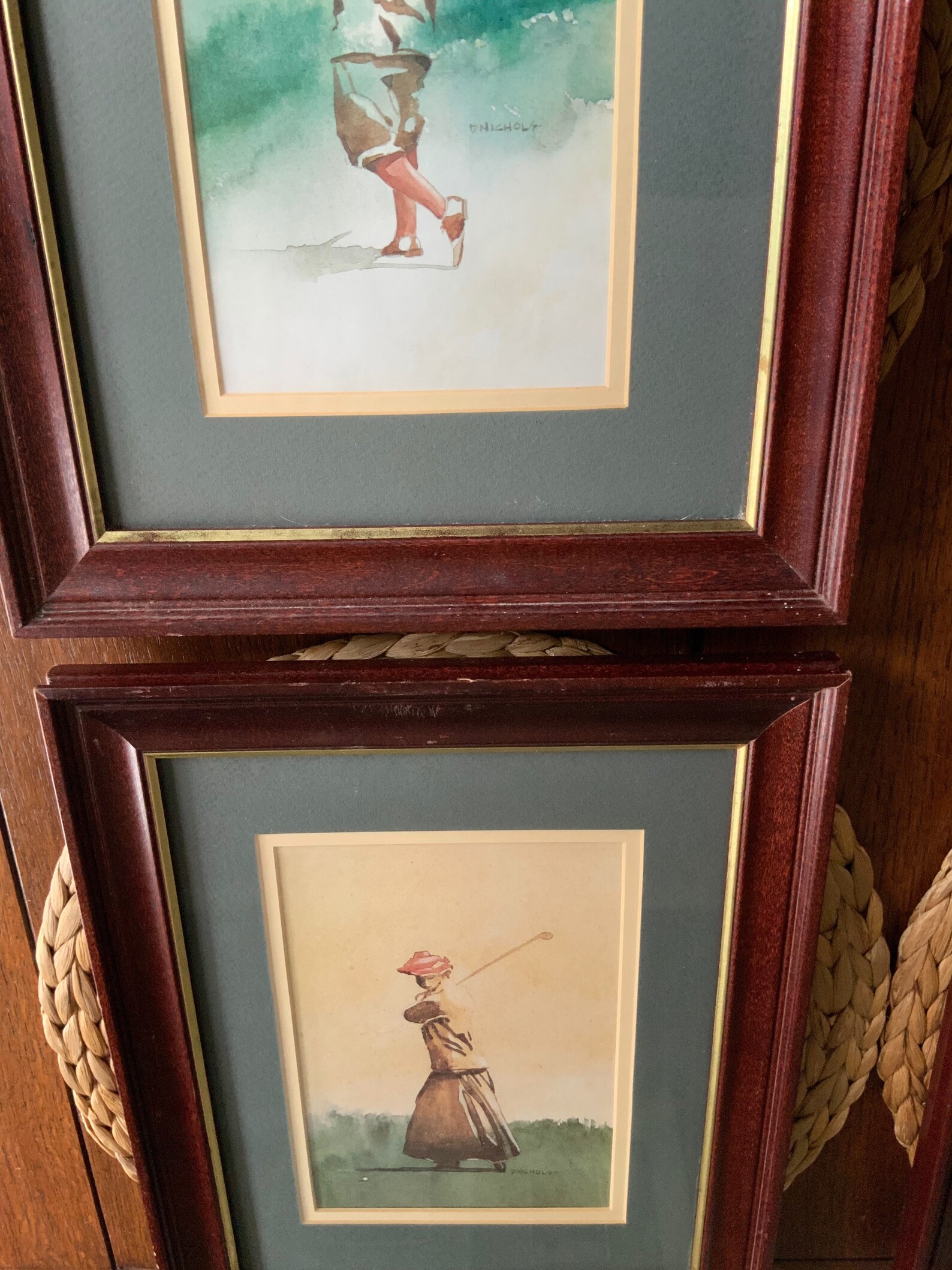 4 D. Nichols Vintage Framed Golf Watercolor Prints Etsy