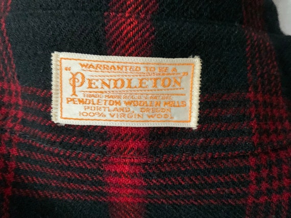 1950s Pendleton ‘49er Red & Black Plaid Jacket with P… - Gem